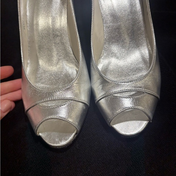 Stuart Weitzman Silver Heels - Picture 7 of 9